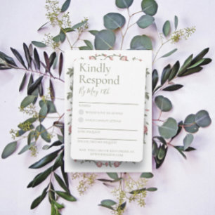 Sage Green Wedding RSVP Reply Card