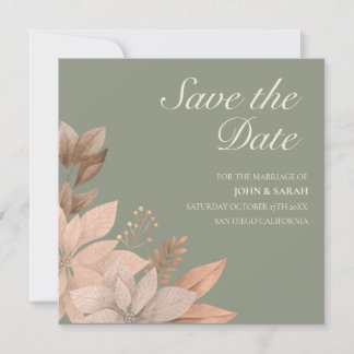Sage Green Wedding Save the Date Invitation