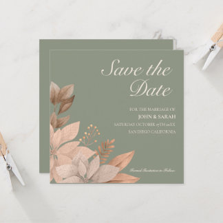 Sage Green Wedding Save the Date Invitation