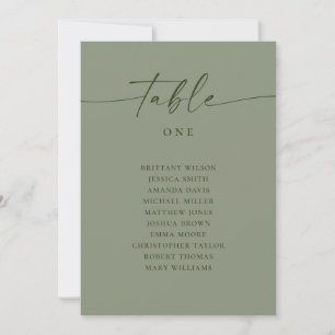 Sage Green Wedding Seating Chart   Minimalist Invitation