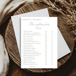 Sage green wedding shoe game Bridal shower Card