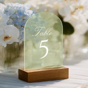 Sage Green Wedding Table Number
