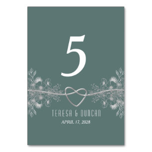 Sage Green Wedding Table Number