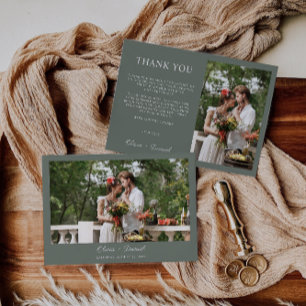 Sage Green Wedding Thank You Card
