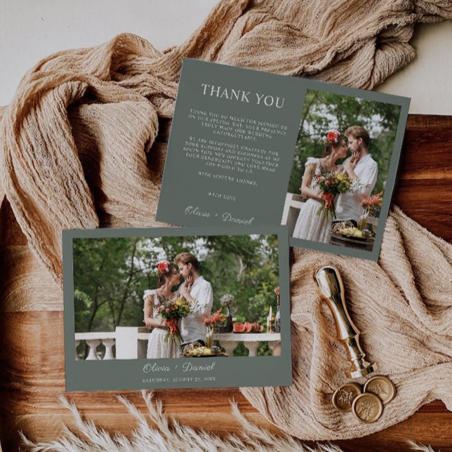 Sage Green Wedding Thank You Card (Sage Green Wedding Thank You Card)