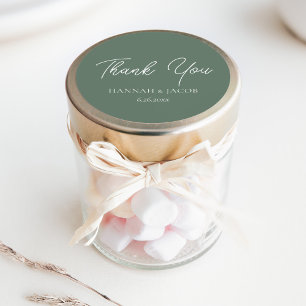 Sage Green Wedding Thank You Favour Sticker