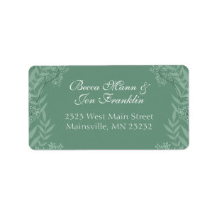 Sage Green Wedding Vintage Botanical Address Label