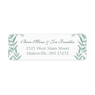Sage Green Wedding Vintage Return Address Label