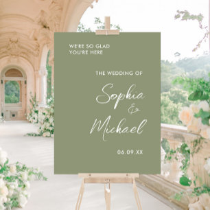Sage Green Wedding Welcome Acrylic Sign