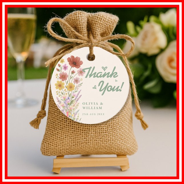 Sage Green Wedding | Wildflower Favour Tags (Creator Uploaded)