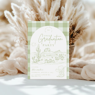 Sage Green Western Cowgirl Graduation Party Invitation