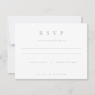 Sage Green & White Boho Photo Wedding Modern RSVP Card