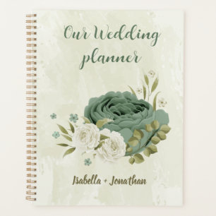 sage green white flowers wedding planner