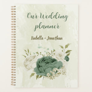 sage green white flowers wedding planner
