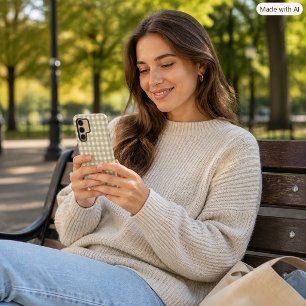 Sage Green & White Gingham Check Pattern Samsung Galaxy Case