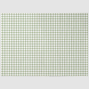 Sage Green & White Gingham Pattern Tissue Paper