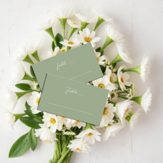 Sage Green & White Monogram Wedding Place Card (Creator Uploaded)