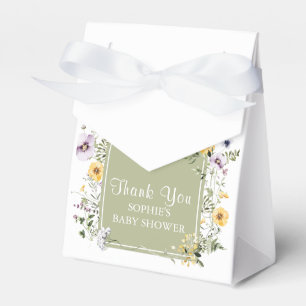 Sage Green Wildflower Baby In Bloom Baby Shower Favour Box