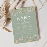 Sage Green Wildflower Baby in Bloom Baby Shower Invitation<br><div class="desc">Celebrate the arrival of a new bundle of joy with a beautiful Baby in Bloom themed baby shower. Join us for an afternoon filled with love and happiness as we honour the soon-to-be parents. The invitation features a stunning terracotta - burnt orange text, accented by an array of vibrant wildflowers....</div>