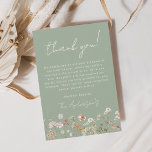 Sage Green Wildflower Baby in Bloom Baby Shower Thank You Card<br><div class="desc">Express your gratitude in style with our Wildflower Baby Shower Thank You Cards from our Party Collection. These cards are a delightful and meaningful addition to your baby shower, allowing you to thank your guests with a touch of rustic elegance. Each thank you card in this collection features delicate wildflower...</div>