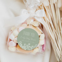 Sage Green Wildflower Baby Shower Thank You Favour