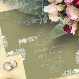 Sage Green Wildflower Bloom Cheap Wedding Invitation Postcard