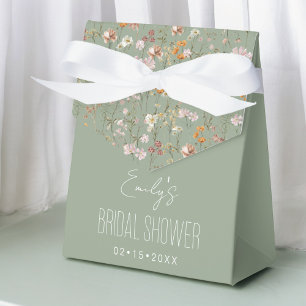 Sage Green Wildflower Bridal Shower In Bloom Favour Box