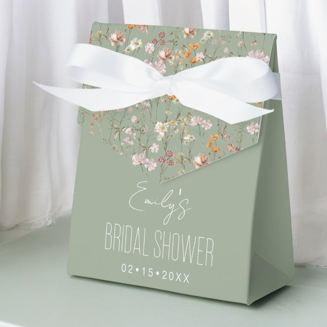 Sage Green Wildflower Bridal Shower In Bloom Favour Box (Creator Uploaded)