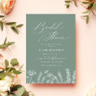 Sage Green Wildflower Bridal Shower Invitation