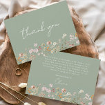 Sage Green Wildflower Bridal Shower Thank You<br><div class="desc">Express your gratitude with our Terracotta Wildflower Bridal Shower Thank You Card. This beautifully designed card captures the essence of nature's charm, featuring vibrant wildflowers against a warm terracotta backdrop. The delicate wildflowers symbolise the beauty and uniqueness of each moment shared during the bridal shower. The terracotta colour palette adds...</div>
