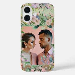 Sage Green Wildflower Elegance Wedding Photo iPhone 16 Case