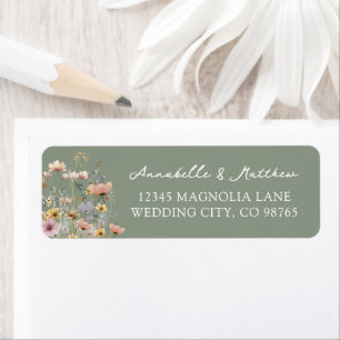 Sage Green Wildflower Floral Return Address Label