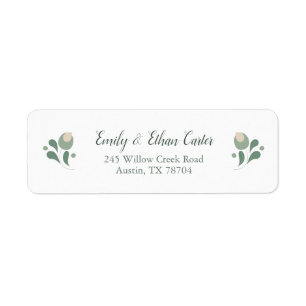 Sage Green Wildflower Return Address Label