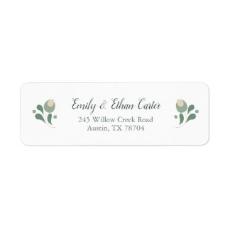 Sage Green Wildflower Return Address Label