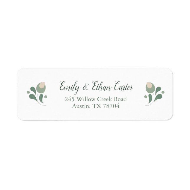 Sage Green Wildflower Return Address Label (Front)