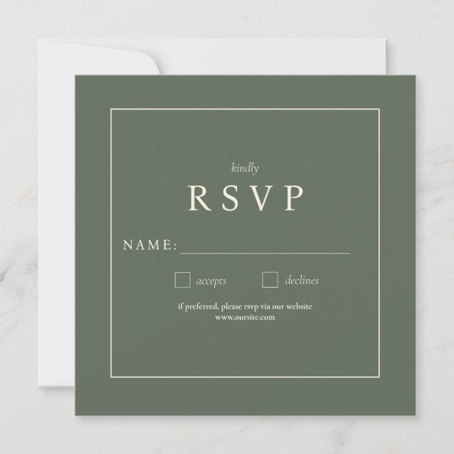 Sage Green Wildflower RSVP Card (Front)