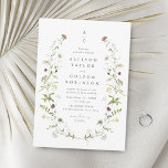 Sage Green Wildflower Rustic Boho Wedding monogram Invitation<br><div class="desc">Elegant delicate watercolor wildflower wreath frames your event details, with couple monogram at the top. Pastel palettes of soft yellow, off white, sage green, dusty rose, blush pink, burgundy, and botanical greenery, simple and romantic. Great floral wedding invitations for modern rustic wedding, country garden wedding, and boho wedding in spring...</div>