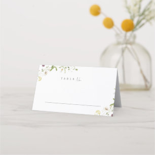 Sage Green Wildflower Rustic Boho Wedding Monogram Place Card