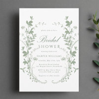 Sage Green Wildflower Silhouette Bridal Shower