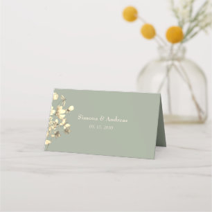 Sage Green Wildflower Wedding Place Card