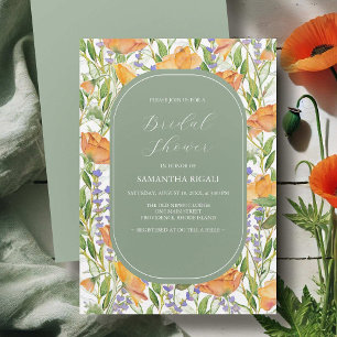 Sage Green & Wildflowers Bridal Shower Invitations