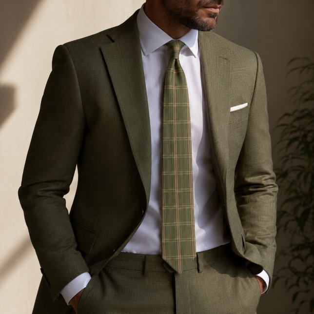 Sage Green Windowpane Plaid Tie (Creator Uploaded)