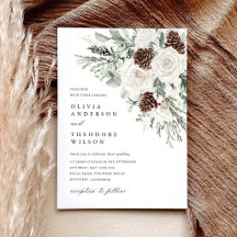 Sage Green Winter Floral Pine Wedding
