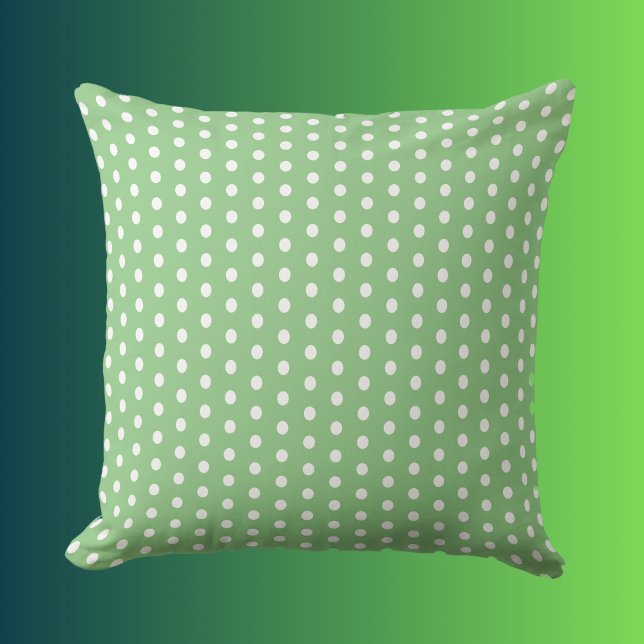 Sage Green with Polka Dots white Cushion (Creator Uploaded)