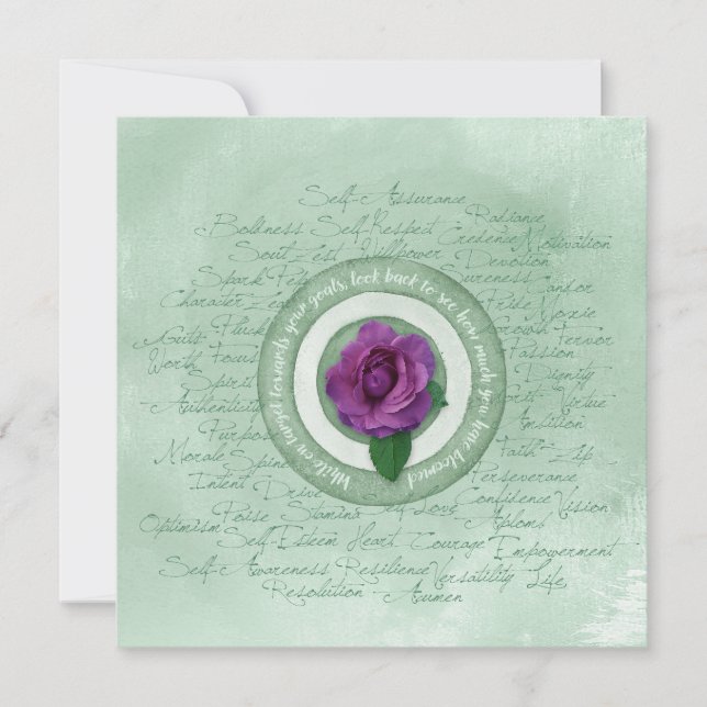 Sage Green with Purple Rose Empowerment Quote  (Front)