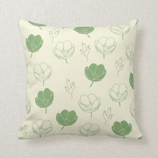Sage Green & Yellow Floral Cushion