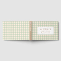 Sage green yellow pale light green gingham plaid
