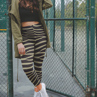 Sage Green Zebra print Leggings