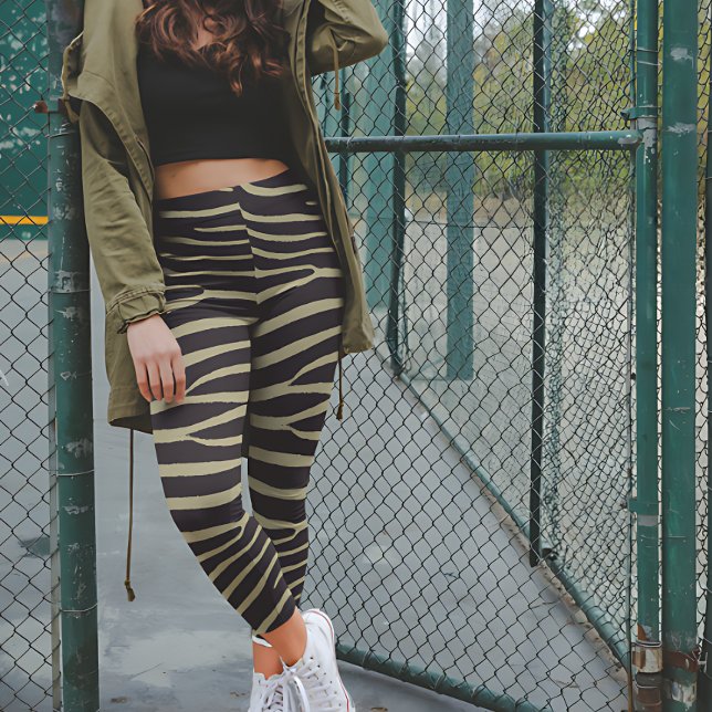 Sage Green Zebra print Leggings (Creator Uploaded)