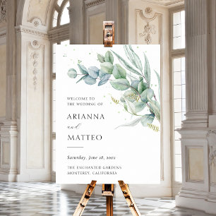 Sage Greenery Budget Wedding Welcome Sign